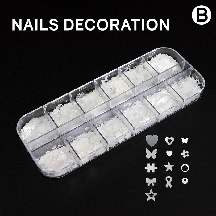 NAILS DECORATION - Multiple Shapes - Heart, Star, Letter, Alphabet, Leaf, Mickey Mouse, Round, Butterfly, Flower