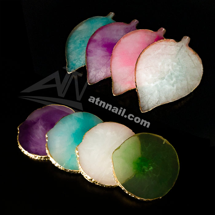 Leaf & Round Shapes Painting Plates – 7 Colors