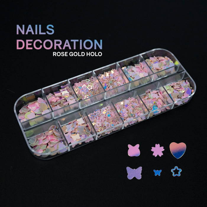 NAILS DECORATION - Multiple Shapes - Heart, Star, Letter, Alphabet, Leaf, Mickey Mouse, Round, Butterfly, Flower