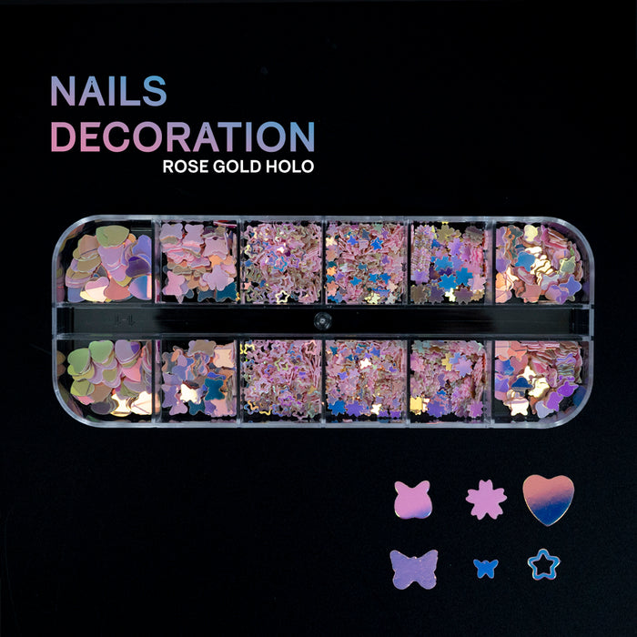 NAILS DECORATION - Multiple Shapes - Heart, Star, Letter, Alphabet, Leaf, Mickey Mouse, Round, Butterfly, Flower