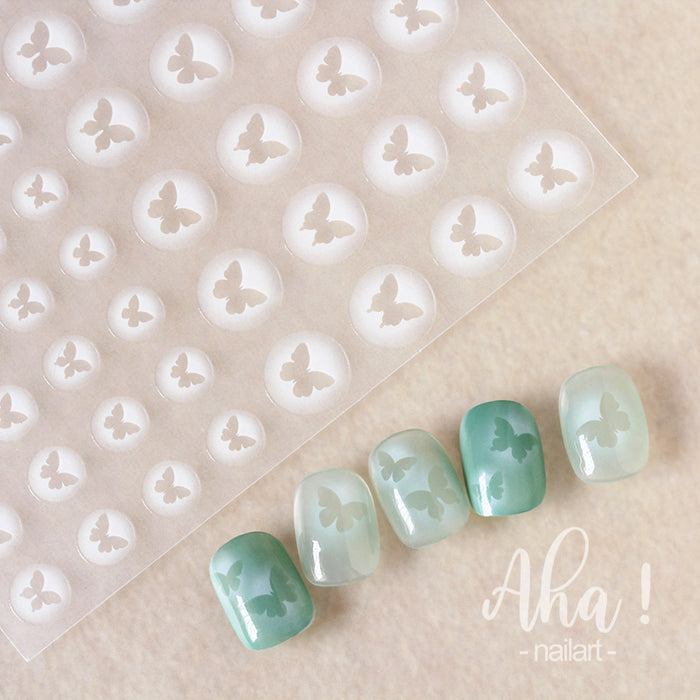 STICKER - White Smudge Translucent Gradient Nail Stickers | SET 3 PCS