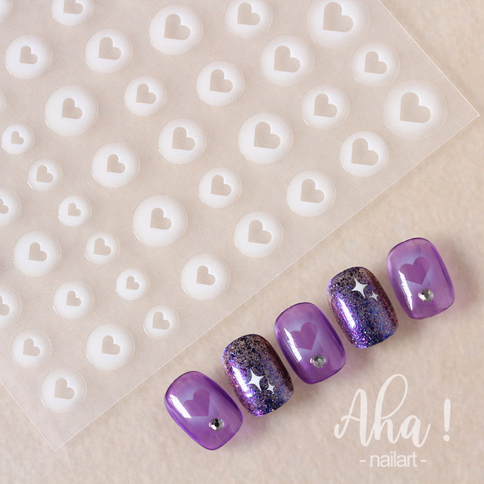 STICKER - White Smudge Translucent Gradient Nail Stickers | SET 3 PCS