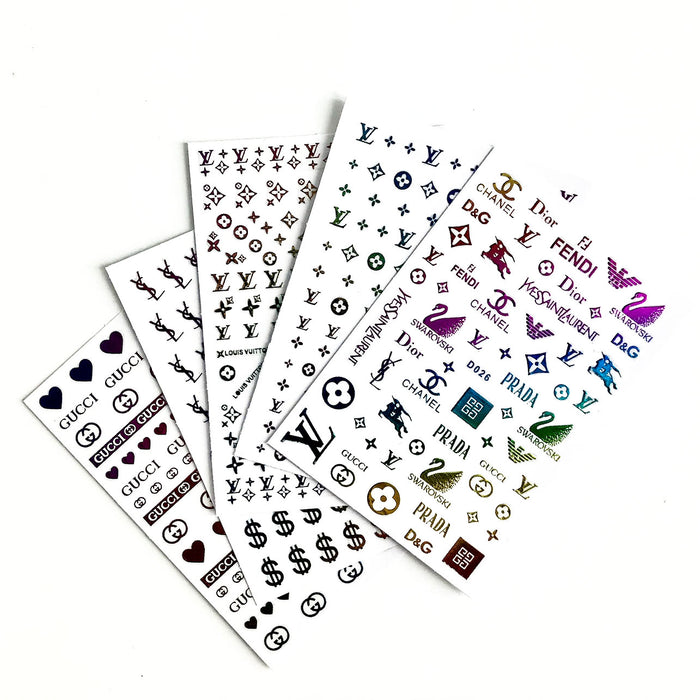 STICKER - BRAND D&G, LV, FENDI HOLOGRAPHIC | SET 5 PCS