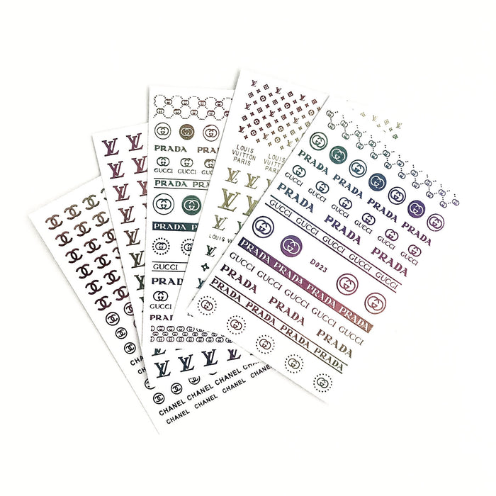 STICKER - BRAND PRADA, GUCCI, LV, CHANEL HOLOGRAPHIC | SET 5PCS
