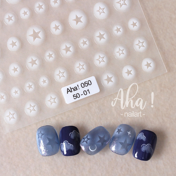STICKER - White Smudge Translucent Gradient Nail Stickers | SET 3 PCS