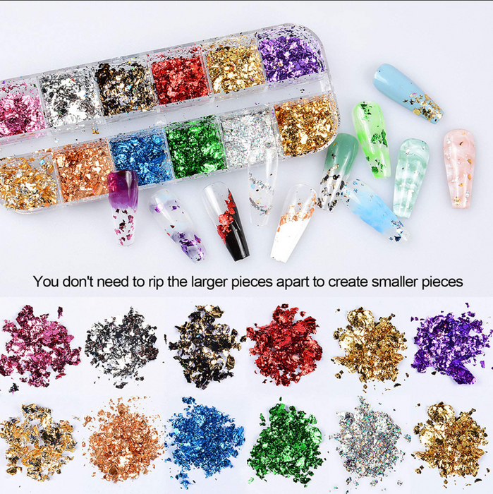 Nails Decoration - Chunky Paper | Set 12 colors