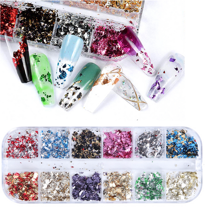 Nails Decoration - Chunky Paper | Set 12 colors
