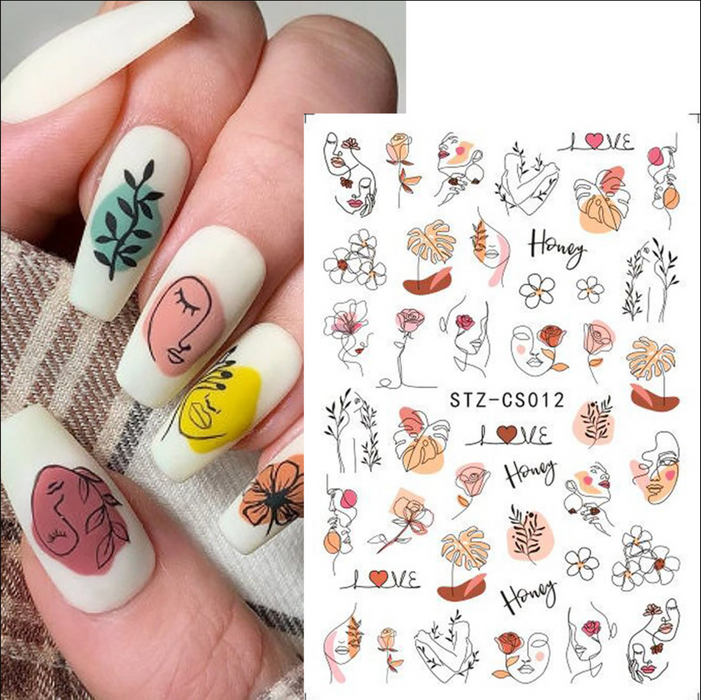 STICKER - LOVE ART & FLOWER SPRING | SET 2 PCS