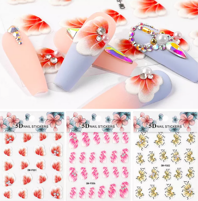STICKER - 5D FLOWERS | SET 4 PCS