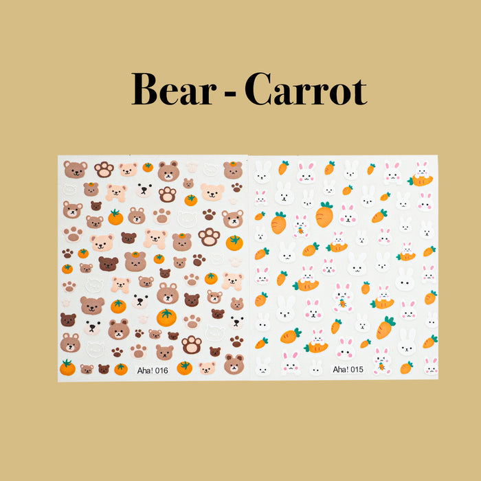 STICKER - BEAR & BUNNY | SET 2 PCS