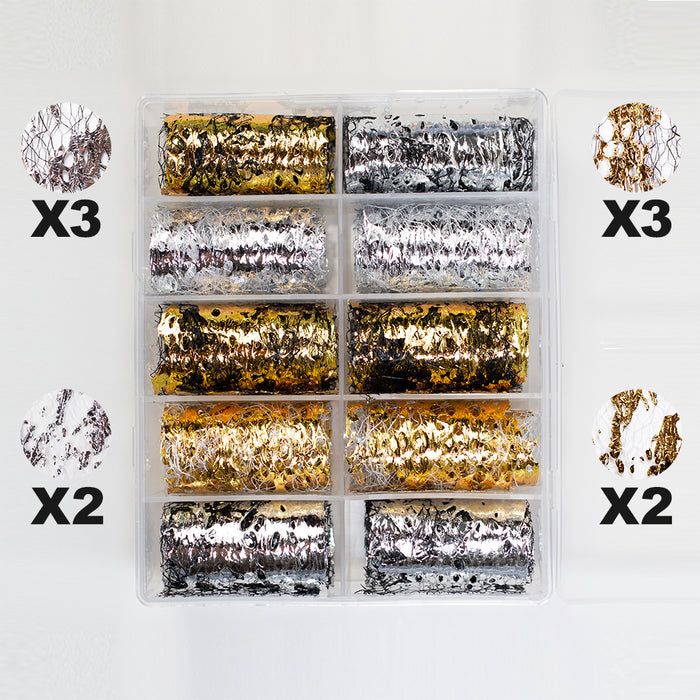 Transfer Foil - Gold & Silver with Black & White Mesh