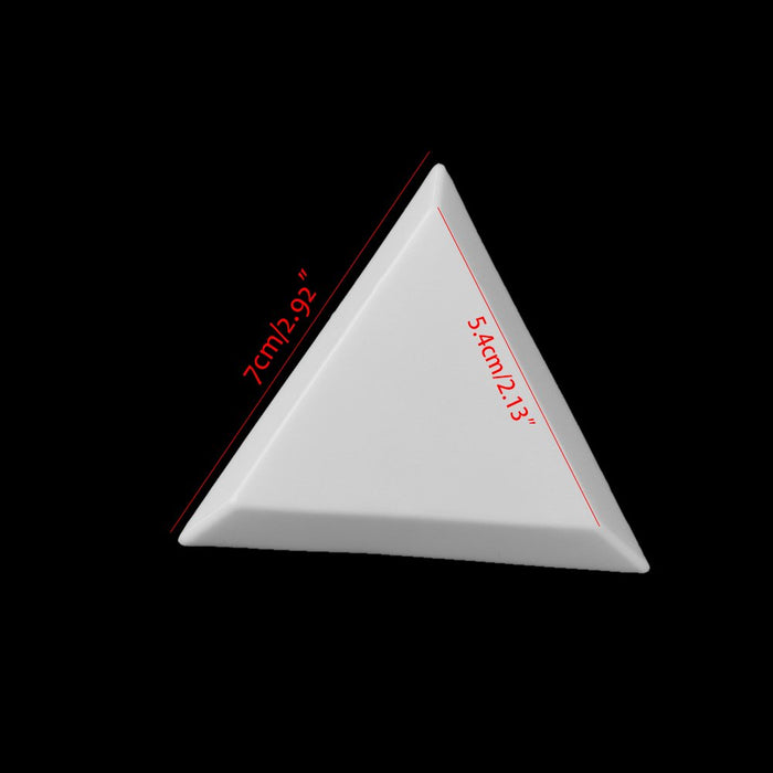 White Plastic Triangle Tray Nail Art | Pack 6 pcs