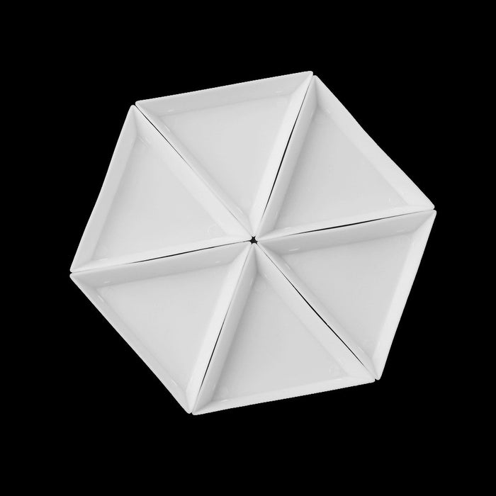 White Plastic Triangle Tray Nail Art | Pack 6 pcs