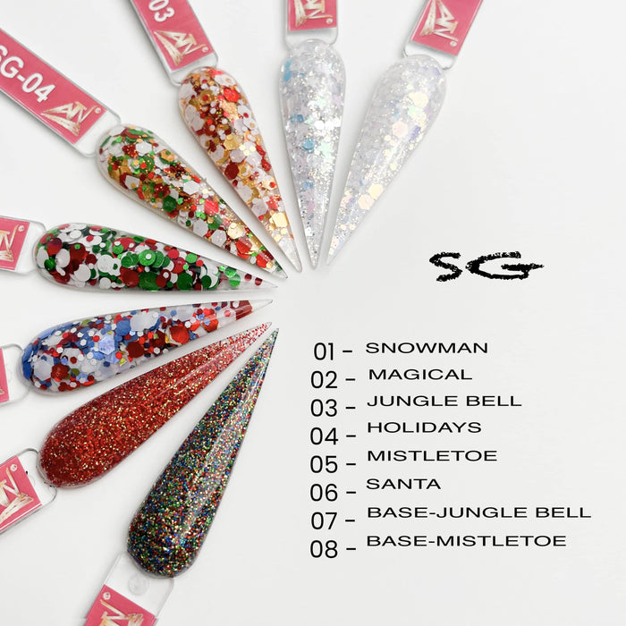 SEASON GREETINGS - COLLECTION 8 COLORS GLITTER POWDER | 2 OZ