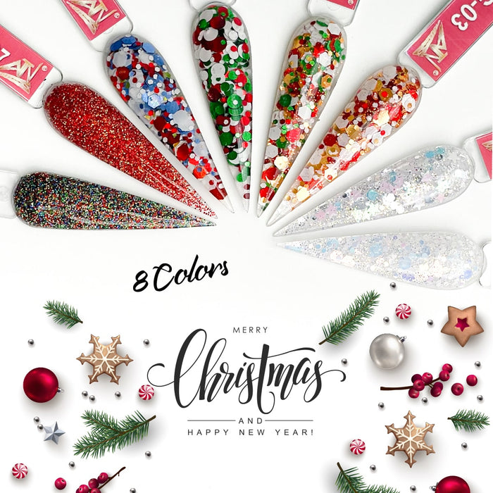 SEASON GREETINGS - COLLECTION 8 COLORS GLITTER POWDER | 2 OZ