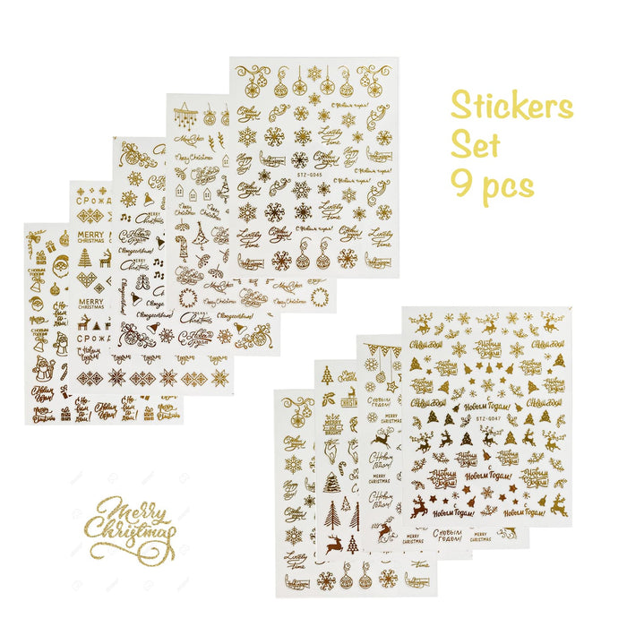 STICKER - CHRISTMAS GOLD 02 | SET 9 PCS
