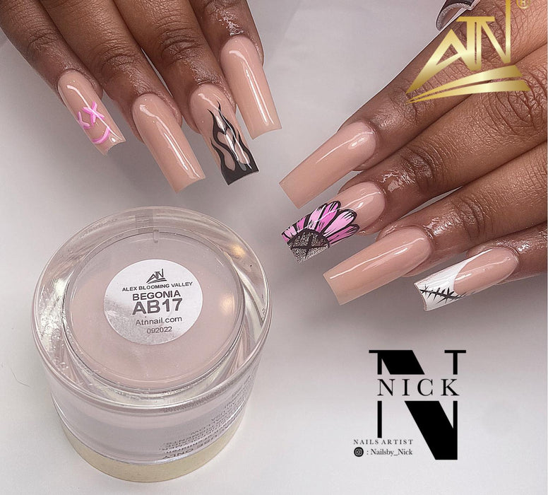 ALEX Blooming Valley NUDE Collection – 18 Colors Acrylic Powder Set for Nails, Nude Tones, Professional Nail Art Decoration