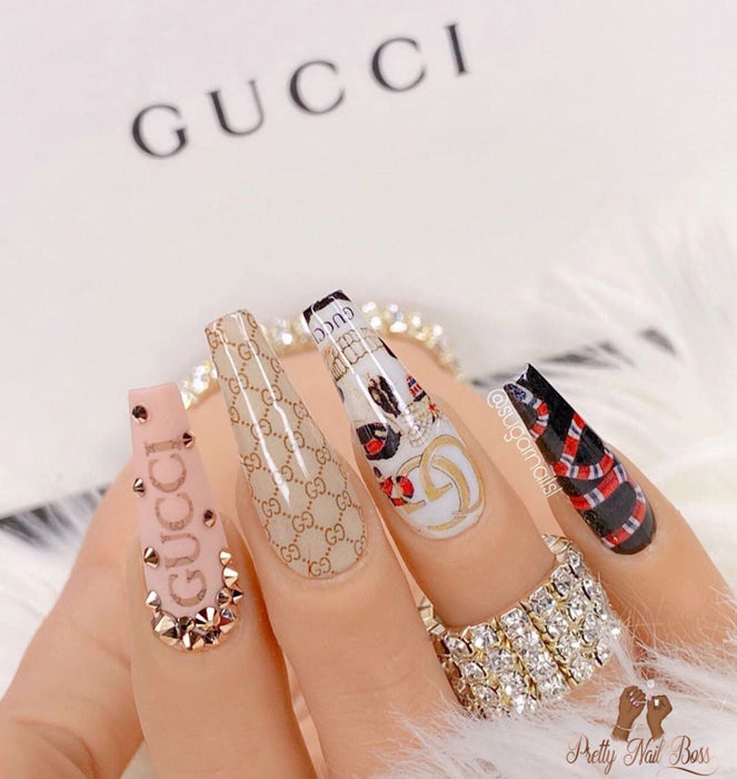 STICKER - BRAND PRADA, GUCCI, LV, CHANEL HOLOGRAPHIC | SET 5PCS