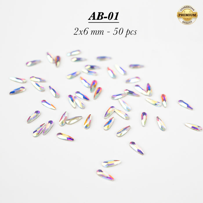 HIGH QUALITY 3D AB RAINBOW DIAMOND GEMSTONE - Flat Back