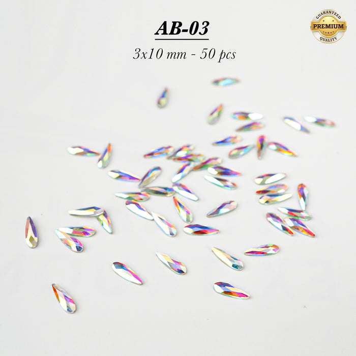 HIGH QUALITY 3D AB RAINBOW DIAMOND GEMSTONE - Flat Back