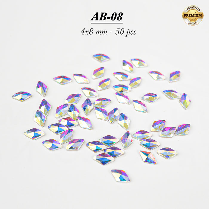HIGH QUALITY 3D AB RAINBOW DIAMOND GEMSTONE - Flat Back