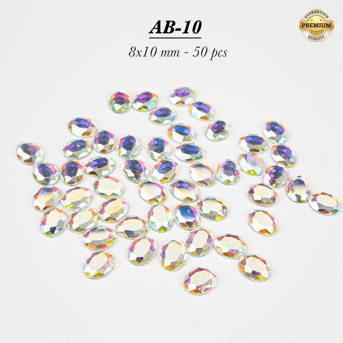 HIGH QUALITY 3D AB RAINBOW DIAMOND GEMSTONE - Flat Back