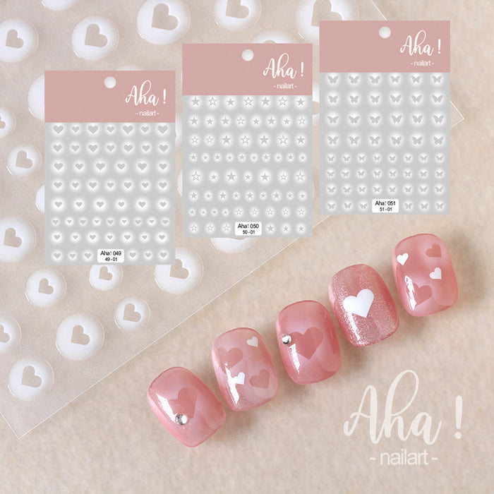 STICKER - White Smudge Translucent Gradient Nail Stickers | SET 3 PCS