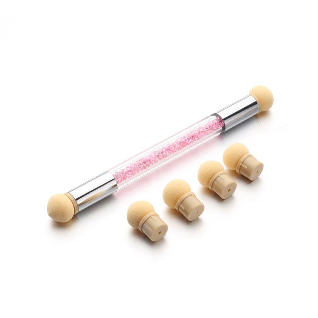 Ombre Nail Brush Double Head + 4 Sponge Head