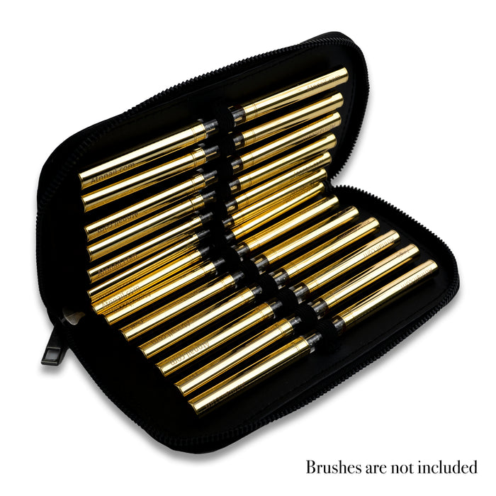 LEATHER NAIL BRUSH STORAGE BAG - BLACK