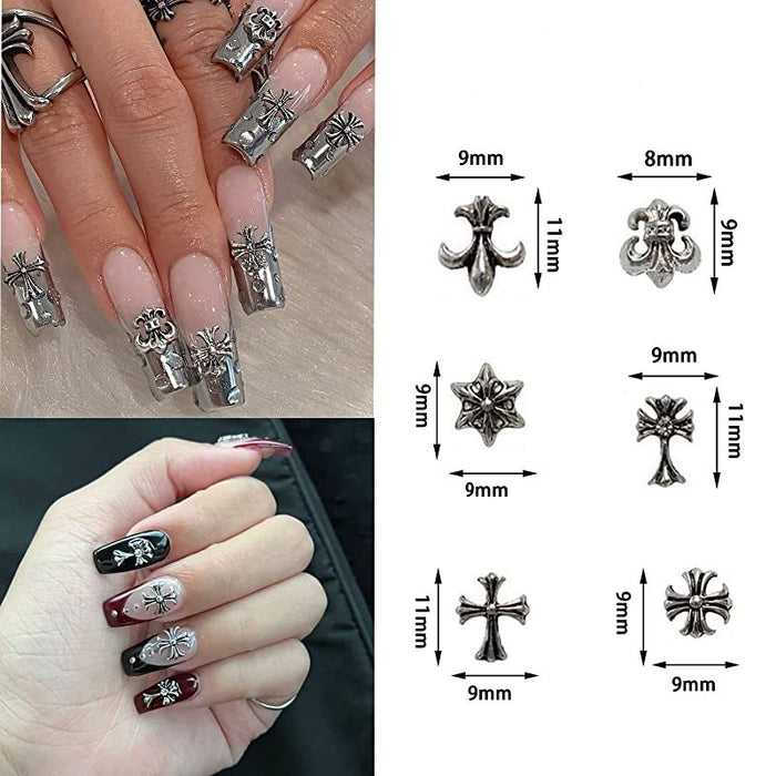 NAIL DECORATION - CHARM - Cross_Anchor_Symbols | PACK 6 STYLES