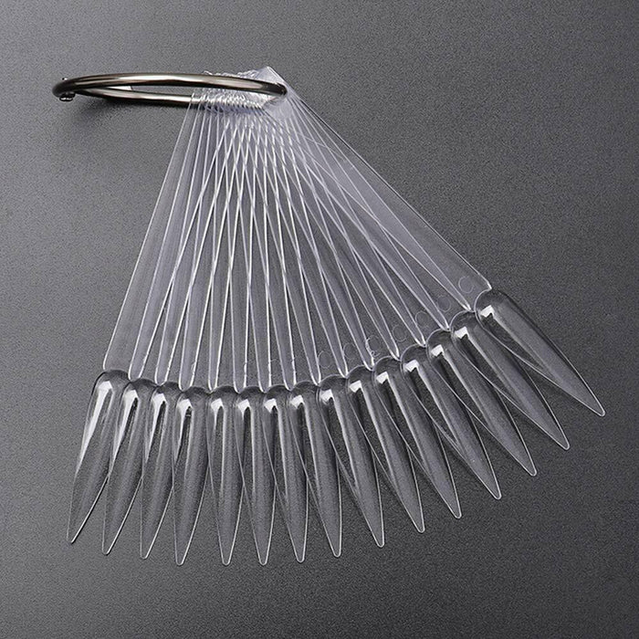 TIP SAMPLE WITH RING - STILETTO - SUPER CLEAR | BAG 40 PCS