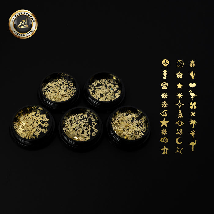Copper Alloy Nails Decoration 5 Styles - Forest, Seaside, Tropical, Universe, Ocean