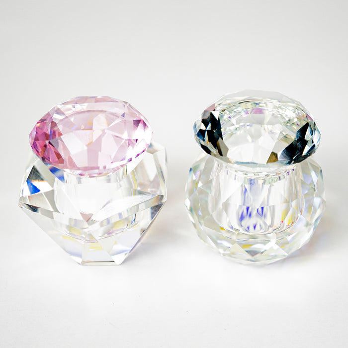 CRYSTAL LIQUID JAR - DIAMOND LID | 2 Colors