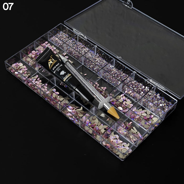 New Diamond box - Mixed Shapes Rhinestone | 20 Shapes/Pack