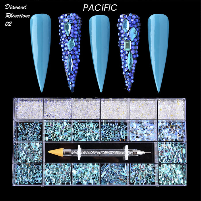 New Diamond box - Mixed Shapes Rhinestone | 20 Shapes/Pack