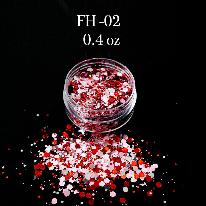 GLITTER - FANCY HEART | SET 12 JARS