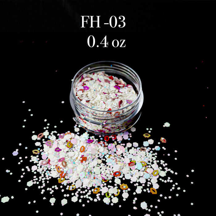 GLITTER - FANCY HEART | SET 12 JARS