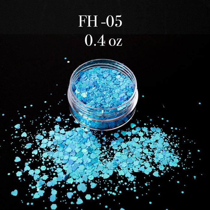 GLITTER - FANCY HEART | SET 12 JARS