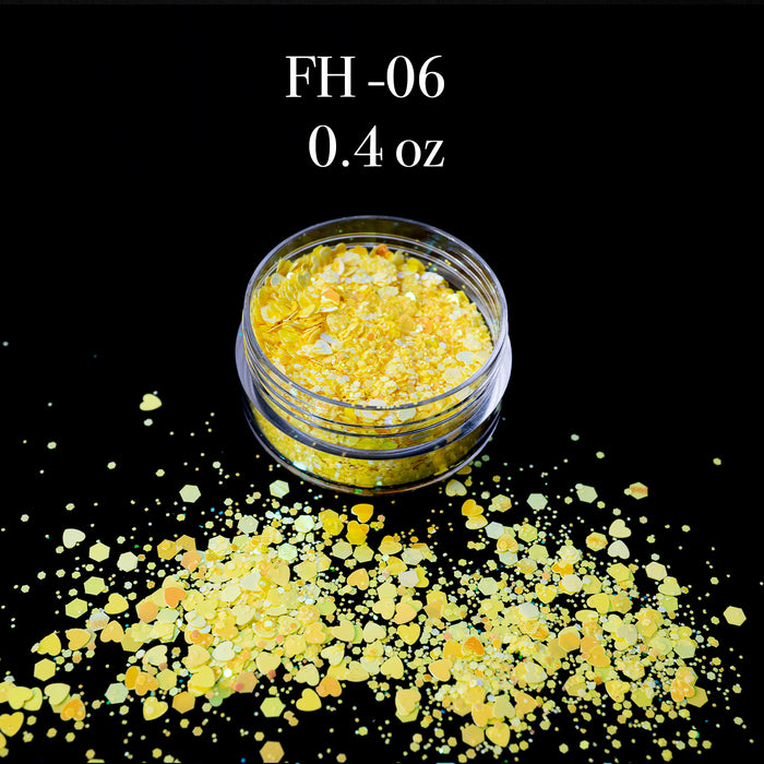 GLITTER - FANCY HEART | SET 12 JARS