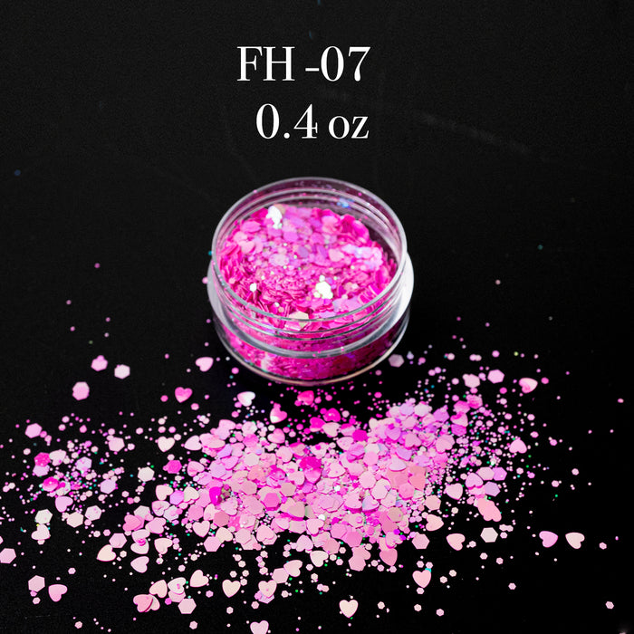 GLITTER - FANCY HEART | SET 12 JARS