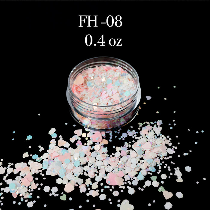 GLITTER - FANCY HEART | SET 12 JARS