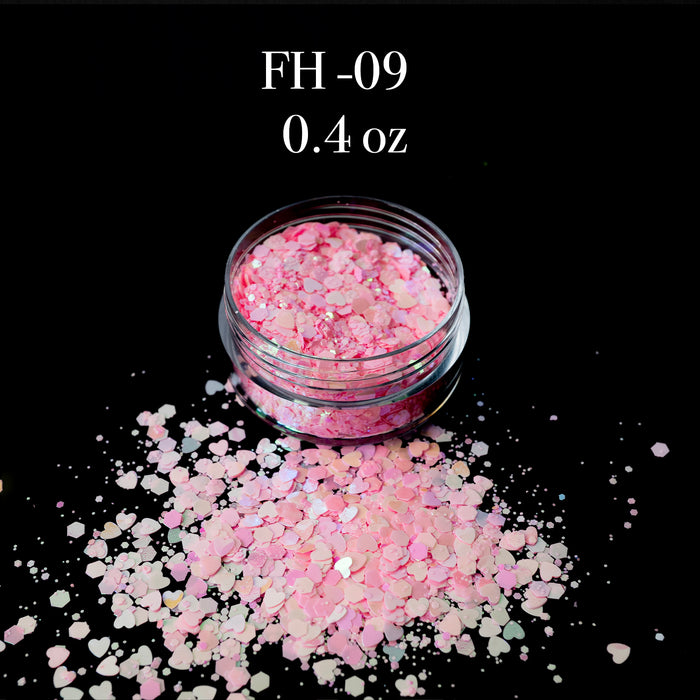 GLITTER - FANCY HEART | SET 12 JARS