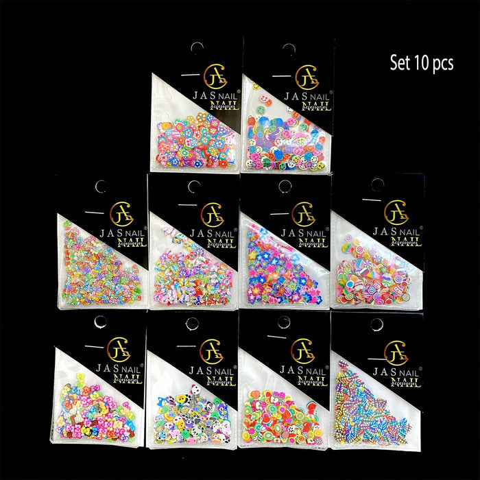 NAIL DECORATION - SEQUINS - Flower Collection | Set 10 pcs