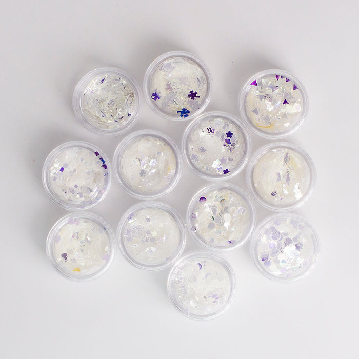 Glitter – Set 12 Holographic Mixed Shapes