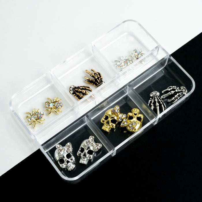 Gold Silver Diamond 3D Halloween Charm- box 6 styles