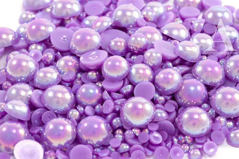 NAIL ART DESIGN - PEARL BEAD HALF FLAT BACK