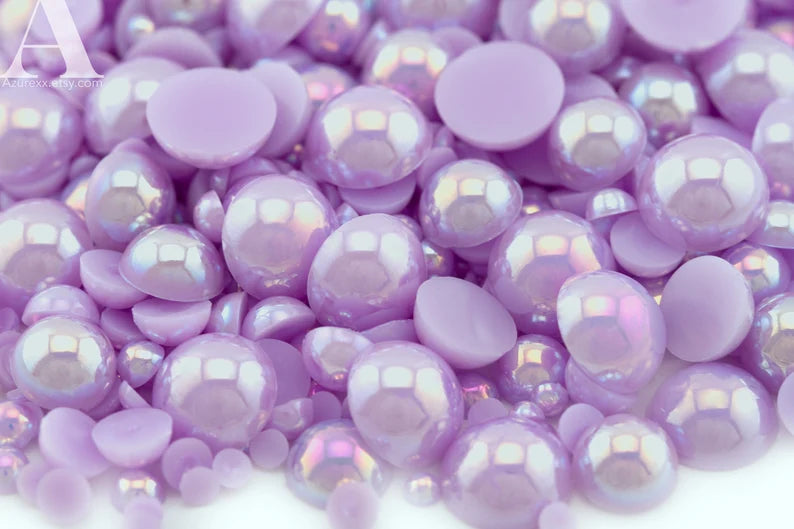 NAIL ART DESIGN - PEARL BEAD HALF FLAT BACK