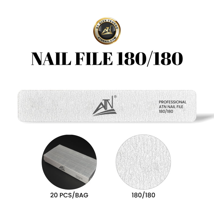 ATN - NAIL FILE 180/180 - WHITE - PACK 20 PCS