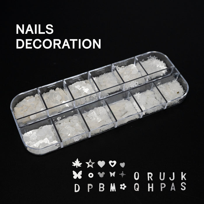 NAILS DECORATION - Multiple Shapes - Heart, Star, Letter, Alphabet, Leaf, Mickey Mouse, Round, Butterfly, Flower