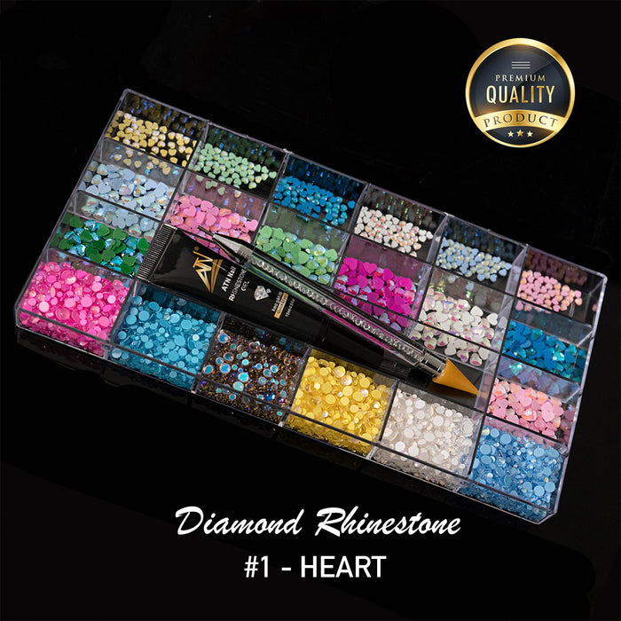 New Diamond box - Mixed Shapes Rhinestone | 20 Shapes/Pack